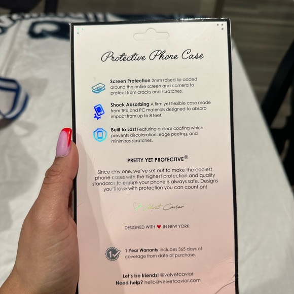 Velvet Caviar Protective Phone Case with Black and White Design - Picture 3 of 5